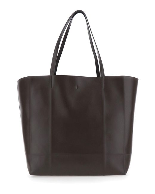Totême Black 'Roam' Shopper With Double Handles And Embossed Logo
