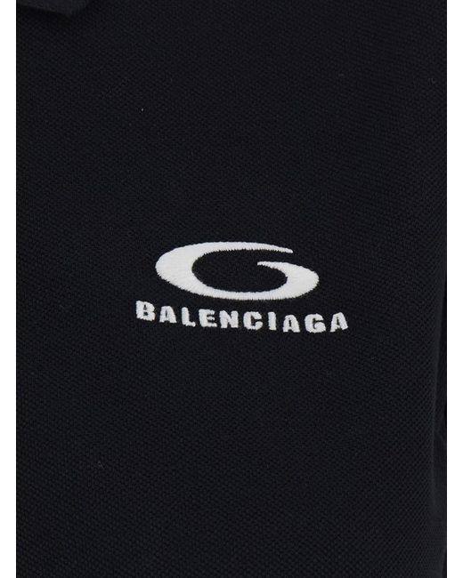 Balenciaga Black S/S Polo Loop Sport Icon Pique