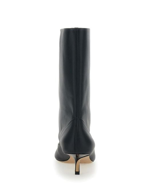 Jacquemus Black 'Les Bottes Tourni' Ankle Boots With Pointed Toe And Low Stiletto Heel
