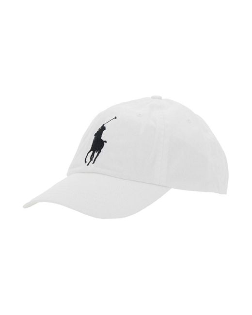 Polo Ralph Lauren White Baseball Cap Maxi Pony Cotton for men