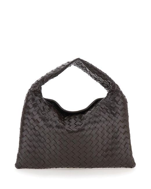 Bottega Veneta Black 'Hop Small' Shoulder Bag With Intreccio Motif
