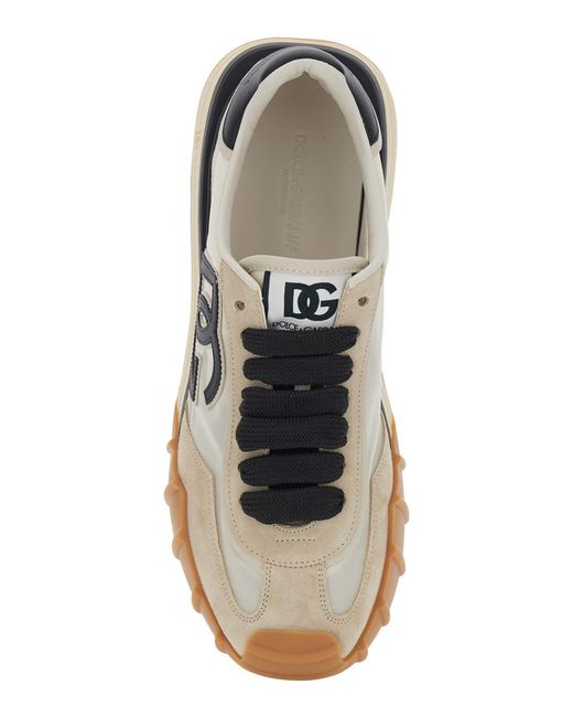 Dolce & Gabbana Multicolor 'Dg Athletic' Low Top Sneakers With Logo Patch On The Tongue And Maxi Logo On The Side for men