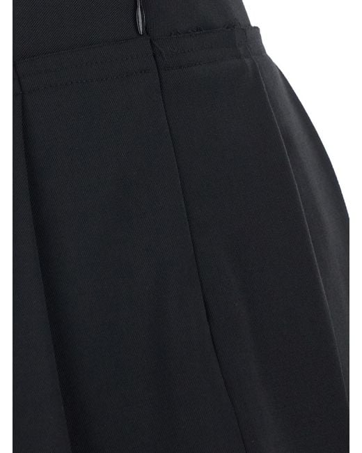 Jucca Black Mini Pleated Skirt With Side Pleats