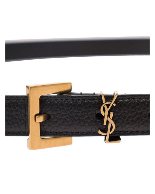 Saint Laurent White Belt With Cassandre for men