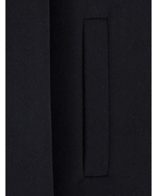 Twinset Black Double-Breasted Coat With Notched Revers