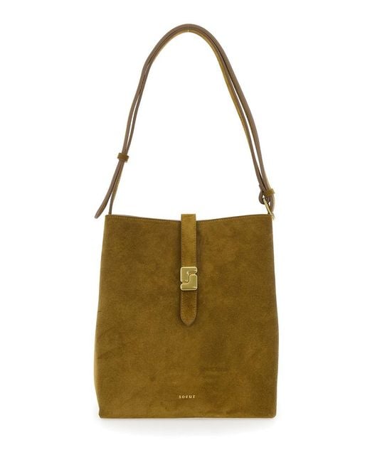 Soeur Green Shoulder Bag 'Bello' With Leather Handles For