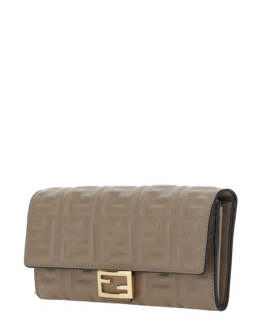 Fendi Gray 'Continental' Crossbody Bag With All-Over Ff Motif