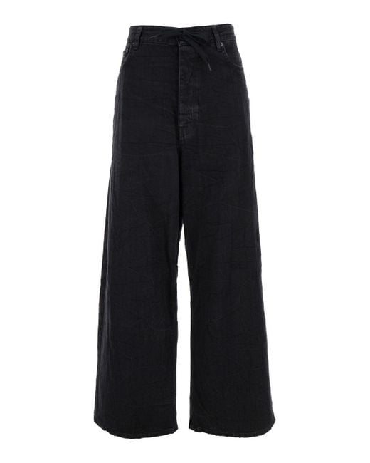 Jeans Baggy Con Coulisse di Balenciaga in Black