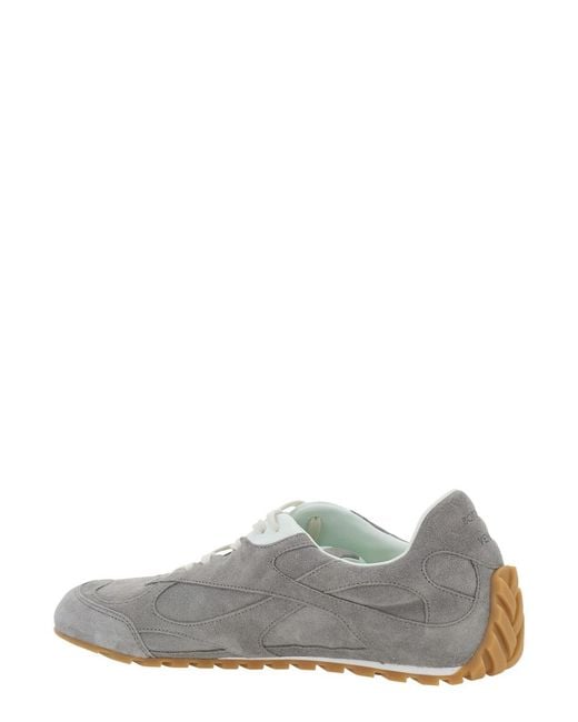 Bottega Veneta Gray 'Orbit Flash' Low Top Sneakers With Rubber Sole And Logo Patch On The Tongue for men