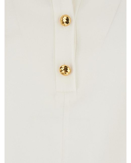 Max Mara White Mstaia Shirt With Collar And Long Sleeves