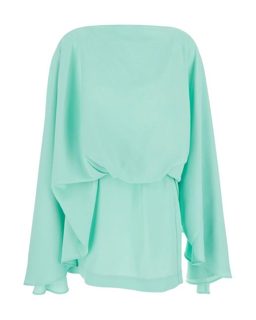 Taller Marmo Women's Green Mini Eolia Dress Acqua