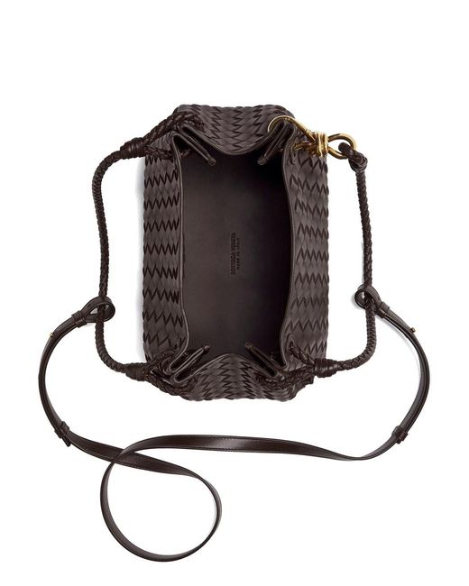 Bottega Veneta Black Shoulder Bag 'Parachutte' With Knot Detail And Intreccio Motif