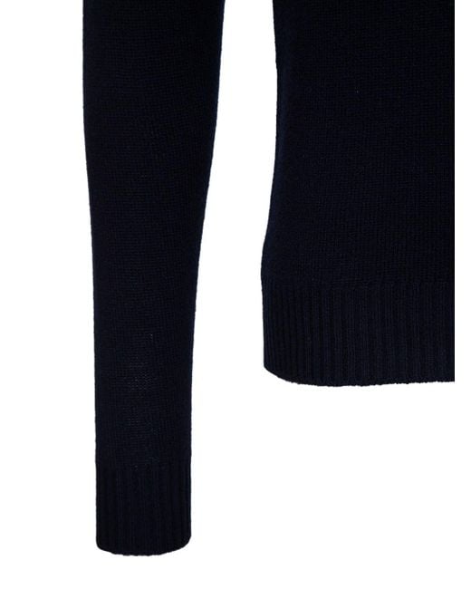 GAUDENZI Blue Wool And Cashmere Sweater With Long Sleeves And Crew Nec for men