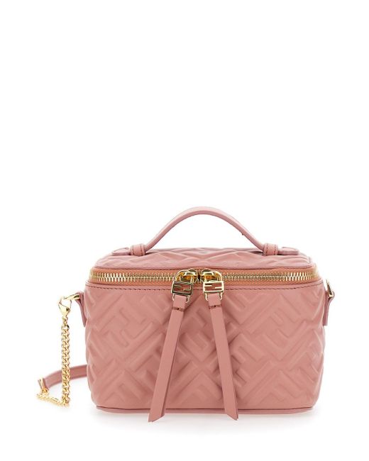 Borsa A Mano 'Vanity Bag' Con Motivo Ff di Fendi in Pink