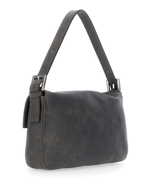 Fendi Black Baguette 26424 Vitello Biker