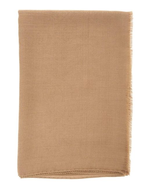 Max Mara Natural Scarf With Fringed Edge