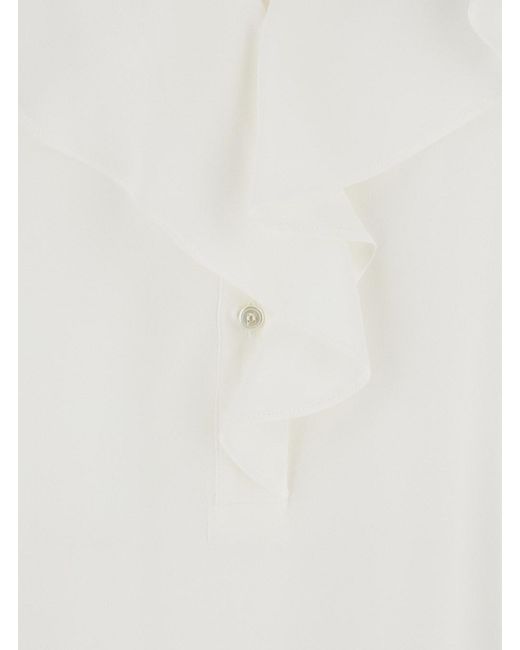 Le Plain White Shirt With Volant