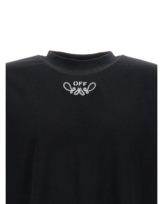 Off- T-Shirt Stampa Bandana Arrow Skate Nera di Off-White c/o Virgil Abloh in Black da Uomo