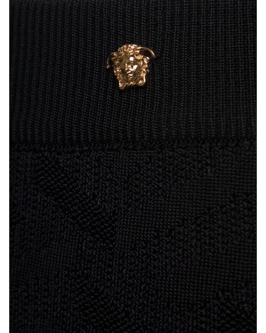 Versace Black Knit Colour Allover Pants