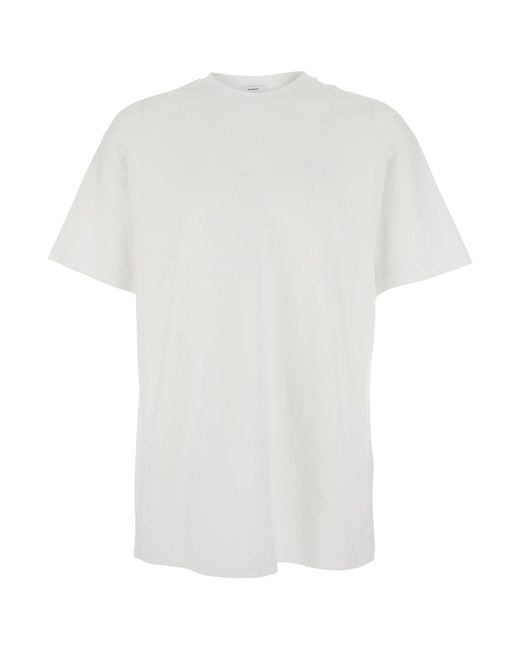 Givenchy White Crew Neck T-Shirt With Chest Logo Patch for men