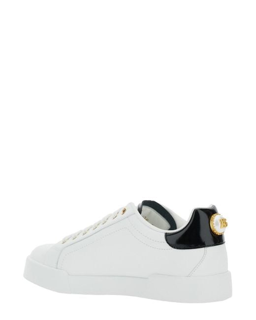 スニーカー Dolce & Gabbana SNEAKER BASSA V.NAPP+KENT+LETT Dolce & Gabbana Sneaker Bassa V.Napp+Kent+Lett in White