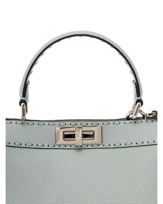 Fendi Green 'Peekaboo Iseeu Medium' Handbag With 646 Hand-Sewn Topstitc