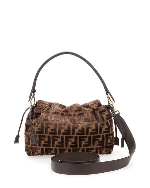 Borsa A Spalla 'Mamma Baguette Media' Con Chiusura Ff Sul Fronte di Fendi in Brown