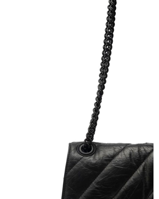 Balenciaga Black 'Crush Media' Quilted Cross Body Bag