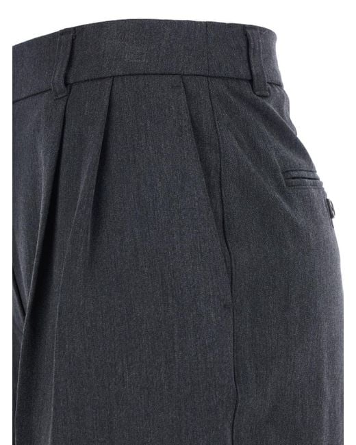 DUNST Blue Tailored Trousers With Front Pleats