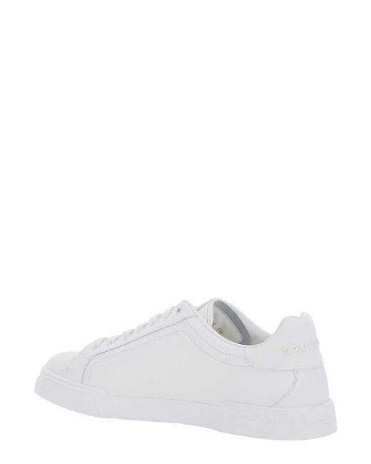 Dolce & Gabbana White 'Portofino Light' Sneakers With Logo Patch On The Tongue And Tonal Logo Lettering On The Heel for men