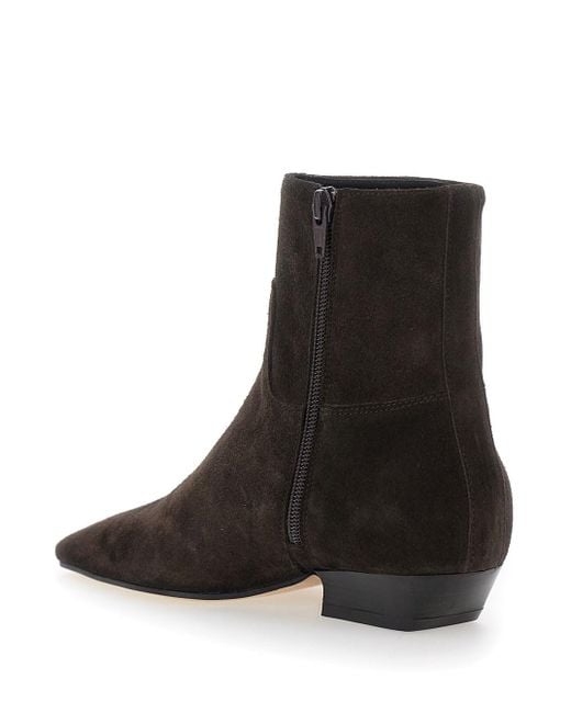 Semicouture Black Ankle Boots With Pointed Toe And Low Heel