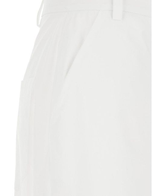 FEDERICA TOSI White Pants With Wide-Leg And High-Waiste