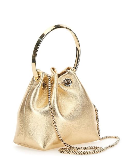 Jimmy Choo Metallic Handbag Bon Bon Leather