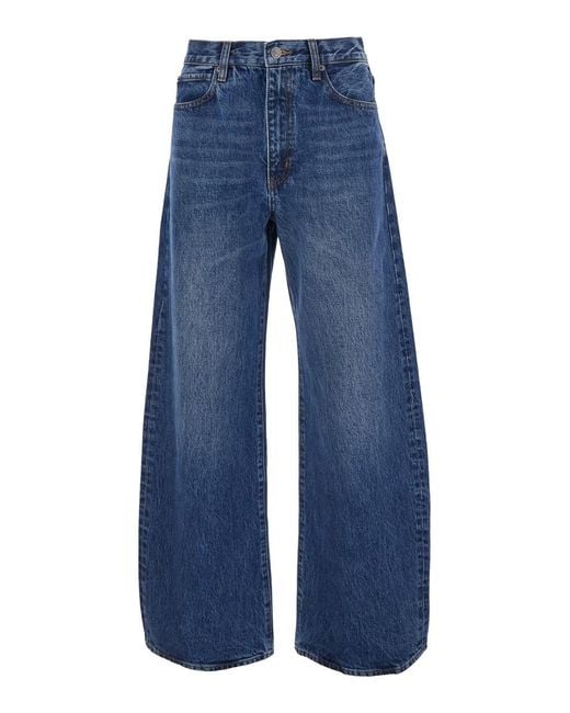 FRAME Blue 'The Bow' Jeans With Wide Leg And Belt Loops