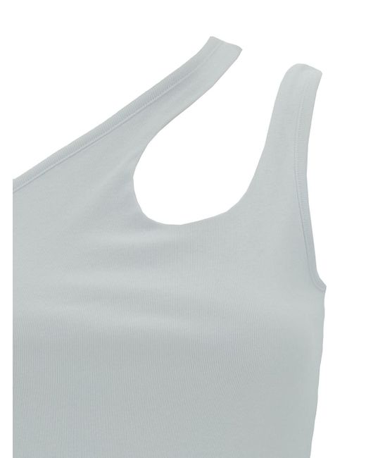 FEDERICA TOSI Gray One-Shoulder Top With Cut-Out