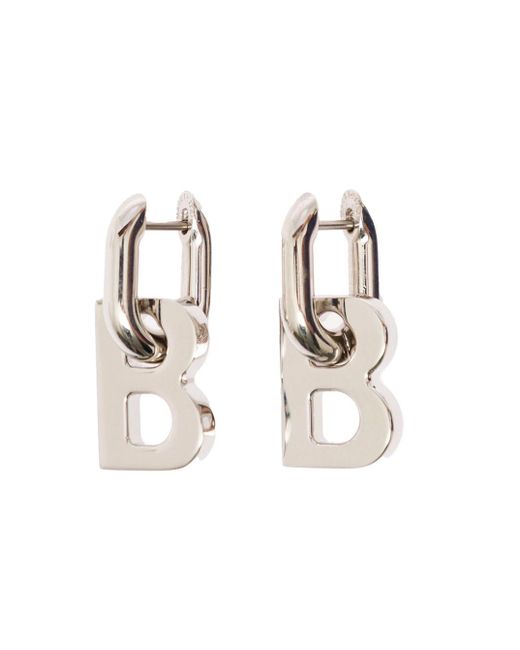 Balenciaga Multicolor B-chain Silver Brass Earrings Woman