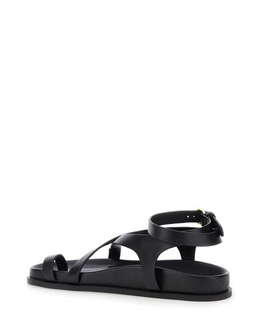 A.Emery Black 'Jalen Slim' Sandals With Criss-Crossed Straps And Buckl