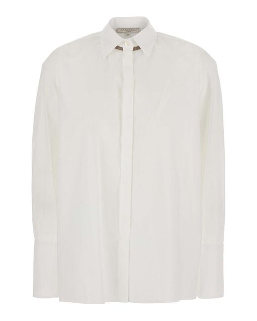 Antonelli White Amaretto Shirt With Long Sleeves And Classic Collar