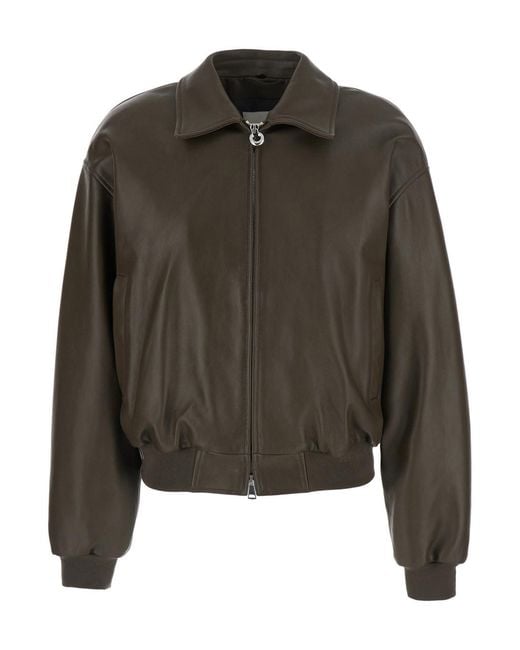 Grifoni Green Leather Bomber