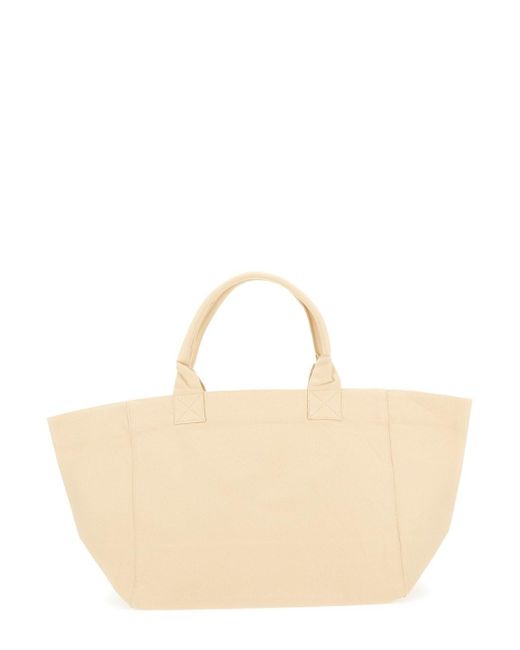 Ganni Natural 'Xxl' Tote Bag With Tonal Embroidery