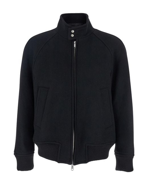 AFTER PRAY Blue 'Regards' Jacket With Front Zip Closure for men