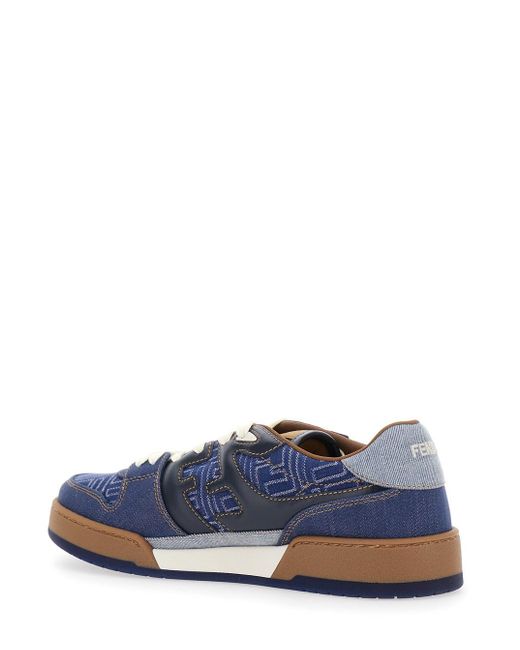 Sneaker Low Top Con Patch Logo Sulla Linguetta di Fendi in Blue da Uomo