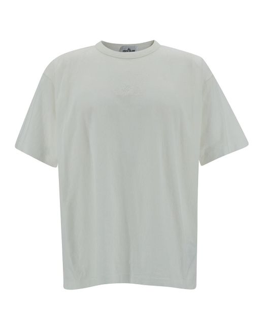 Stone Island Gray T-Shirt Crew Neck Cotton for men