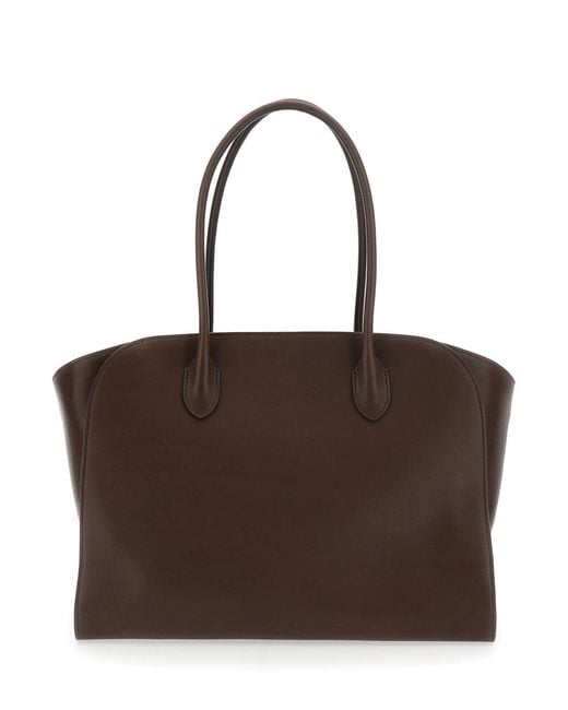 The Row Brown Tote Bag 'Marlo 14' With Leather Handles For