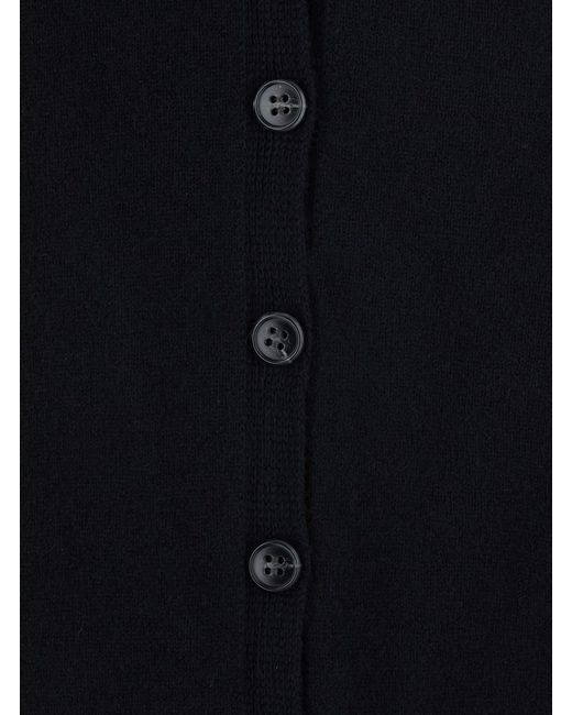 Lisa Yang Black Jiani Cardigan With V-Neck And Long Sleeves