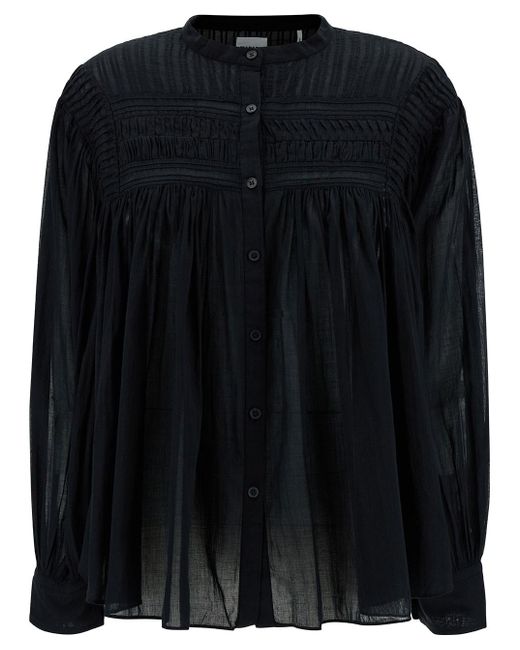 Isabel Marant Black Pleated Shirt With Buttons