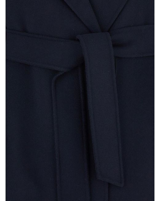 Cappotto 'Cles' Con Colletto A Revers E Chiusura Con Ci di Max Mara in Blue