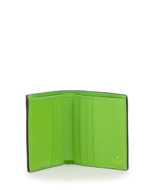 Gucci Green 'Ophidia Gg' And Ebony Wallet With Web Detail for men