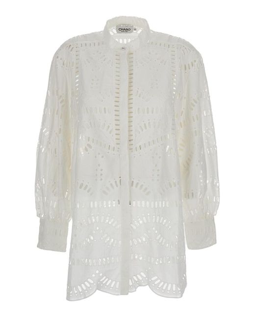 Charo Ruiz White 'Jeky' Blouse With Cut-Out Detail