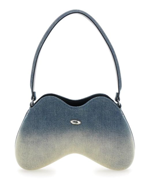 Borsa A Spalla 'Double D' Con Tracolla Regolabile E Placca Oval di DIESEL in Blue